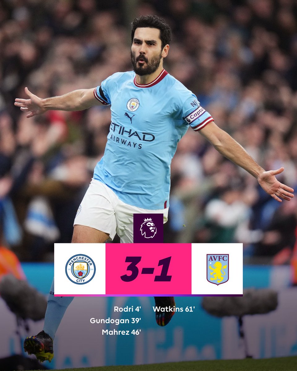 Back to second place @ManCity  👏

#MCIAVL