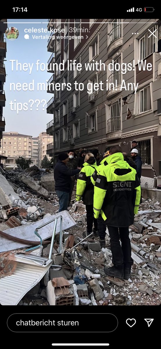 JeanineV's tweet photo. @makbulednk42 @AFADBaskanlik @ahbap @Kaynarca_Oktay Actual information! Life confirmed by rescue dogs, we need a professional reacue team! PLEASE HELP ‼️‼️‼️ https://t.co/uYwpzQ3m2X