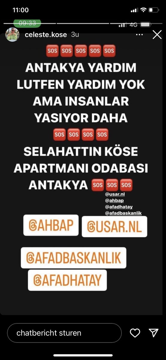 JeanineV's tweet photo. @makbulednk42 @AFADBaskanlik @ahbap @Kaynarca_Oktay Actual information! Life confirmed by rescue dogs, we need a professional reacue team! PLEASE HELP ‼️‼️‼️ https://t.co/uYwpzQ3m2X