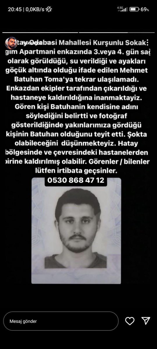 <a href="/haluklevent/">Haluk Levent ( Ahbap Ekibi )</a> <a href="/ProfDemirtas/">Özgür Demirtaş</a> <a href="/ahbap/">Ahbap</a> antakyada Ilgım Apartmanından çıkarıldığını söyleyenler var. Ulaşamıyoruz.şokta olabilir. Mehmet Batuhan TOMA