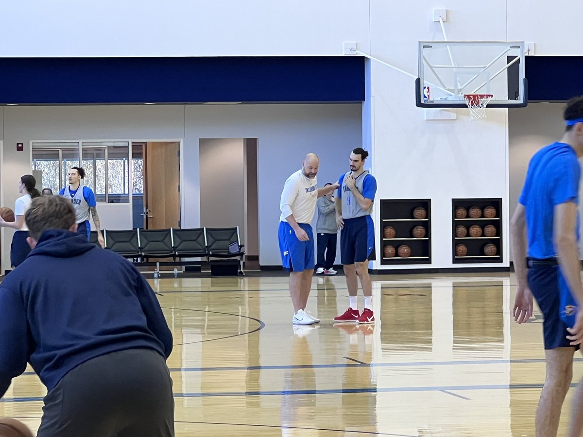 New member of the Thunder, Dario Saric at practice today