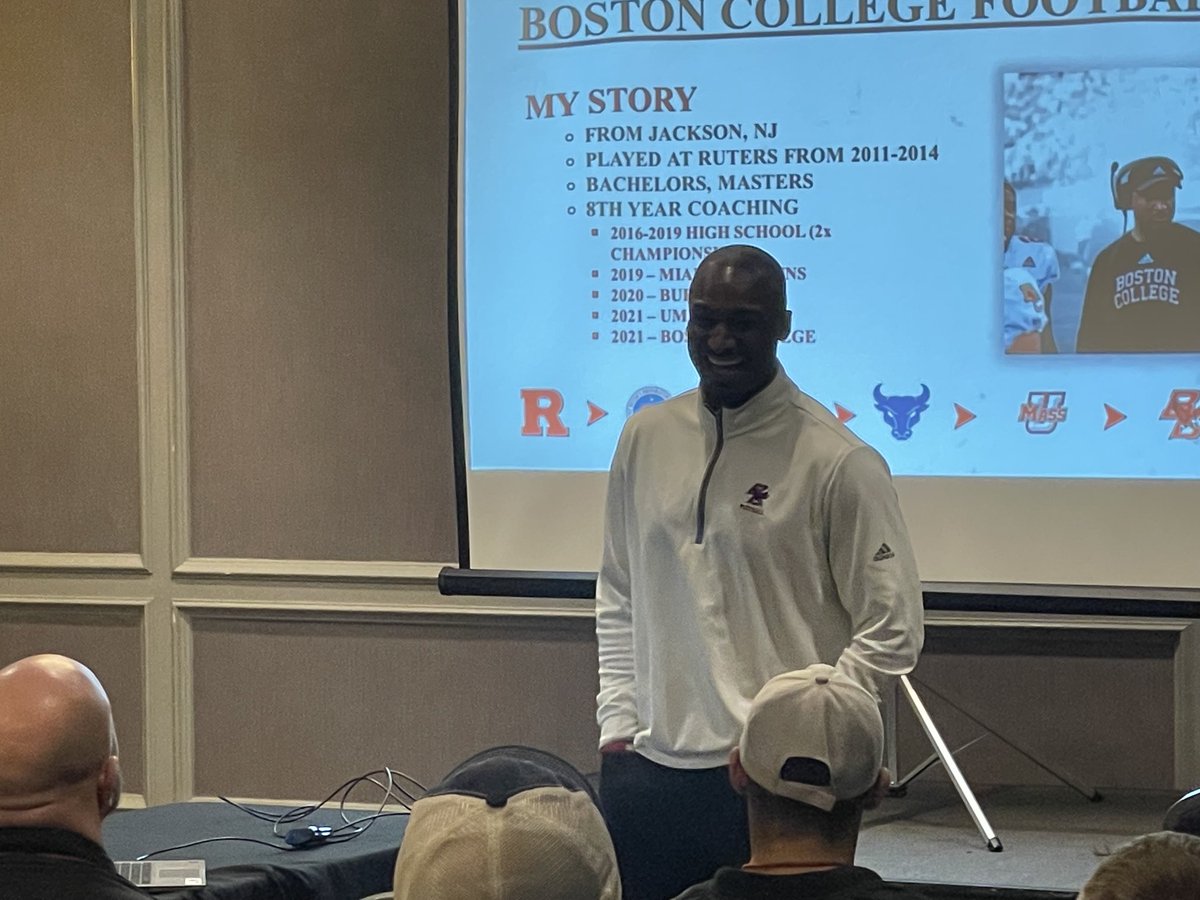CoachSHuggins's tweet photo. Thanks to the @GlazierClinics for giving me the opportunity to present and represent @BCFootball program. 🦅 #DOWIT https://t.co/Bn29cDOJwO