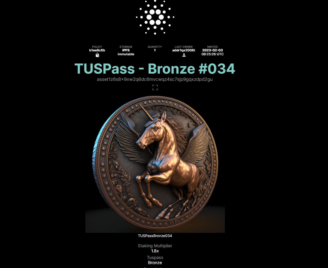 <a href="/TUSCNFT/">The Unicorn Society</a> 
You've won the Bronze TUSPass. 🥳🥳🥳😍
#CNFTGiveaways #TUSCNFT #CNFT #CNFTCommunity #NFT #NFTs #giveaways #ADA #CNFTProject