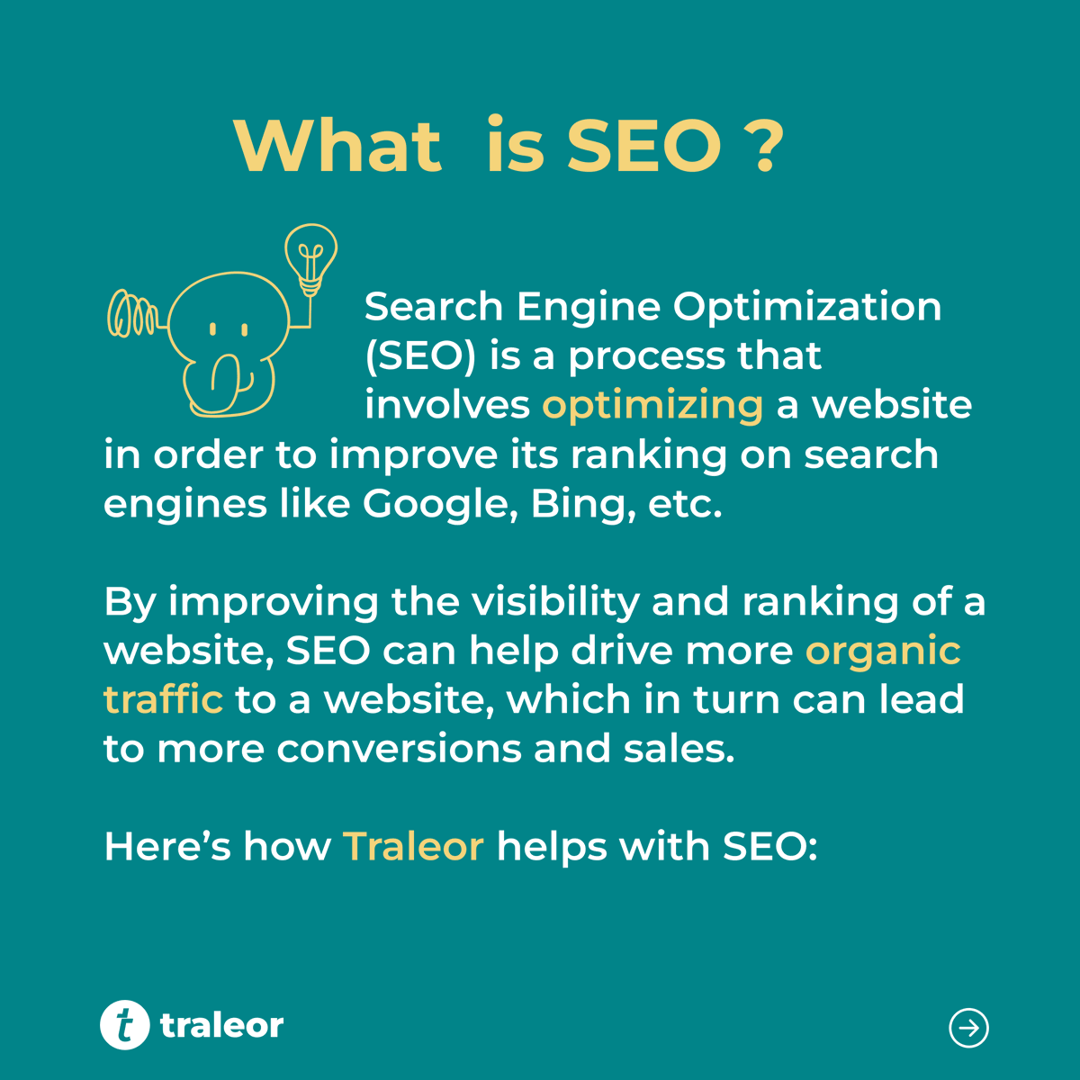 traleor's tweet photo. Traleor CMS SEO Features:
In today's fast-paced digital world, having an online presence is essential for businesses of all sizes
Check out Traleor’s SEO Features listed below and create your website today via: https://t.co/ueJNzXUyrj
#seo #seofeatures #website #websitebuilder https://t.co/oxVhlKw7ZL