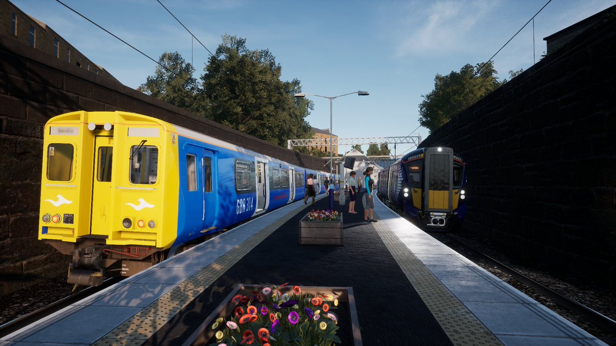 danthetrainman's tweet image. TSW3 - Two trains at Crosshill. #screenshot #class314 #class385 #TrainSimWorld3 #XboxShare