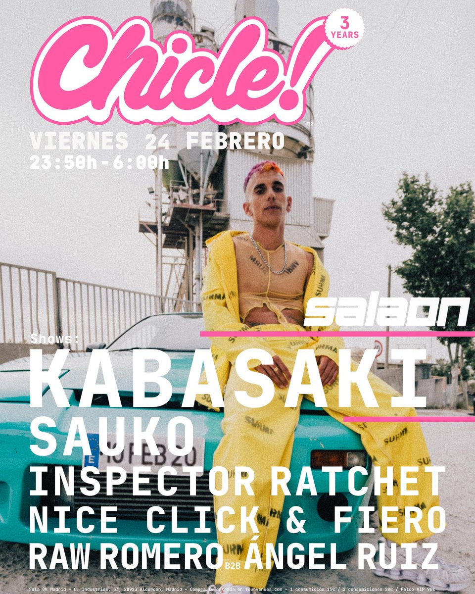 NiceClickMusic's tweet image. CATCH US @ CHICLE CLUB 

24/2

con @adrilorenzo01 a la música