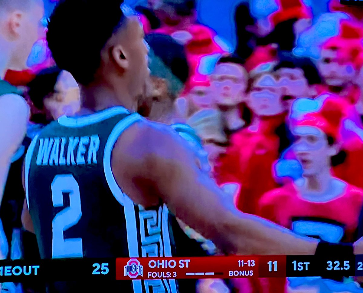 exheel4's tweet photo. I’m glad I went to the 8am church service. Fourteen points in a power 5 D-1 half … 🤔 #MSUvsOSU https://t.co/EOnsR6FiGU