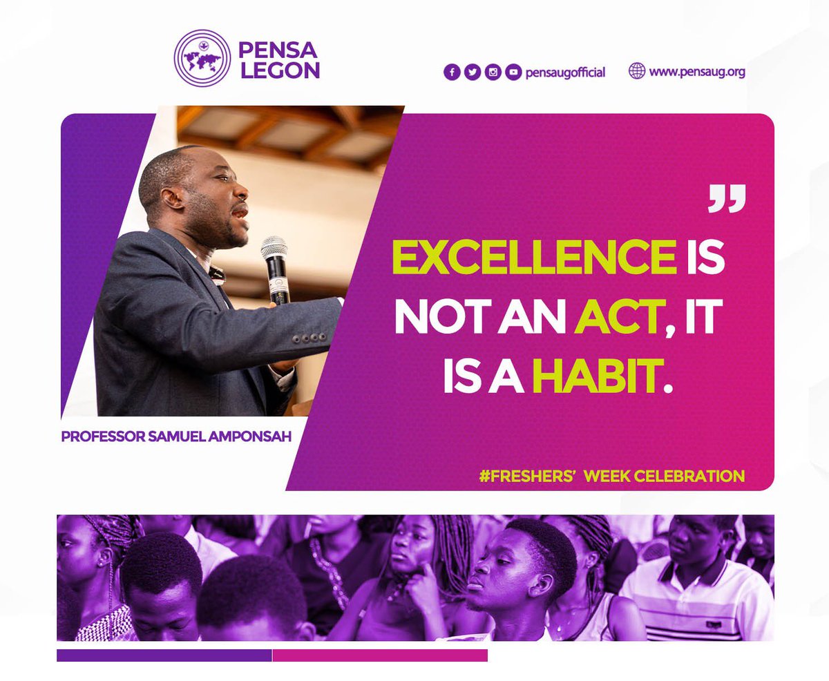 pensaugofficial's tweet photo. 📸||Excerpts from “PURSUING EXCELLENCE” during our Freshers’ Week Celebration Climax with Prof. Samuel Amponsah, HOD, Distance Education,  University of Ghana. 

#FreshersSunday
#PensaSunday
#PensaUG
@thecopym @thecophq @pensaghana1 https://t.co/oHQuwfqQwe