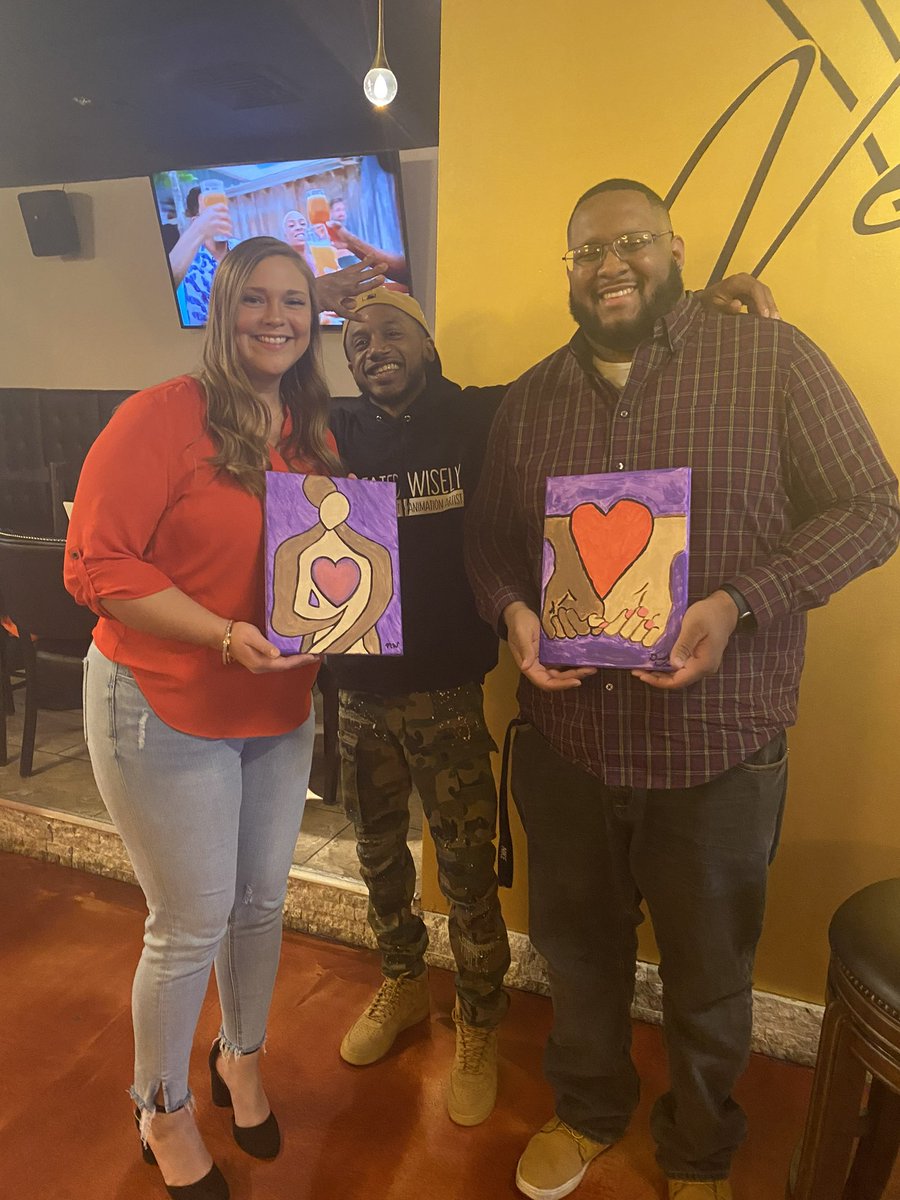 CreatedWisely's tweet photo. Sip and Paint: Lovers &amp; Friends edition. Thank you all for coming to my event. Till next time🖌️🍷😎 https://t.co/dSOJOT9p0u