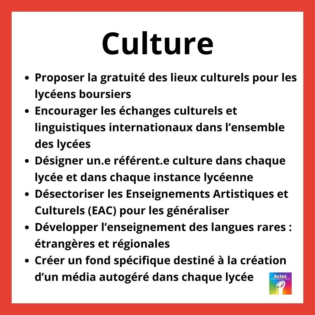 actes_fr's tweet photo. La coalition @actes_fr lance sa campagne pour le #CSE !
Aujourd'hui elle vous présente ses propositions sur le thème de la culture.
#cavl #actes
@Jtacasso @lavoixlyceenne_ @MNL_National @FIDLnational https://t.co/XjA1wC42Fv