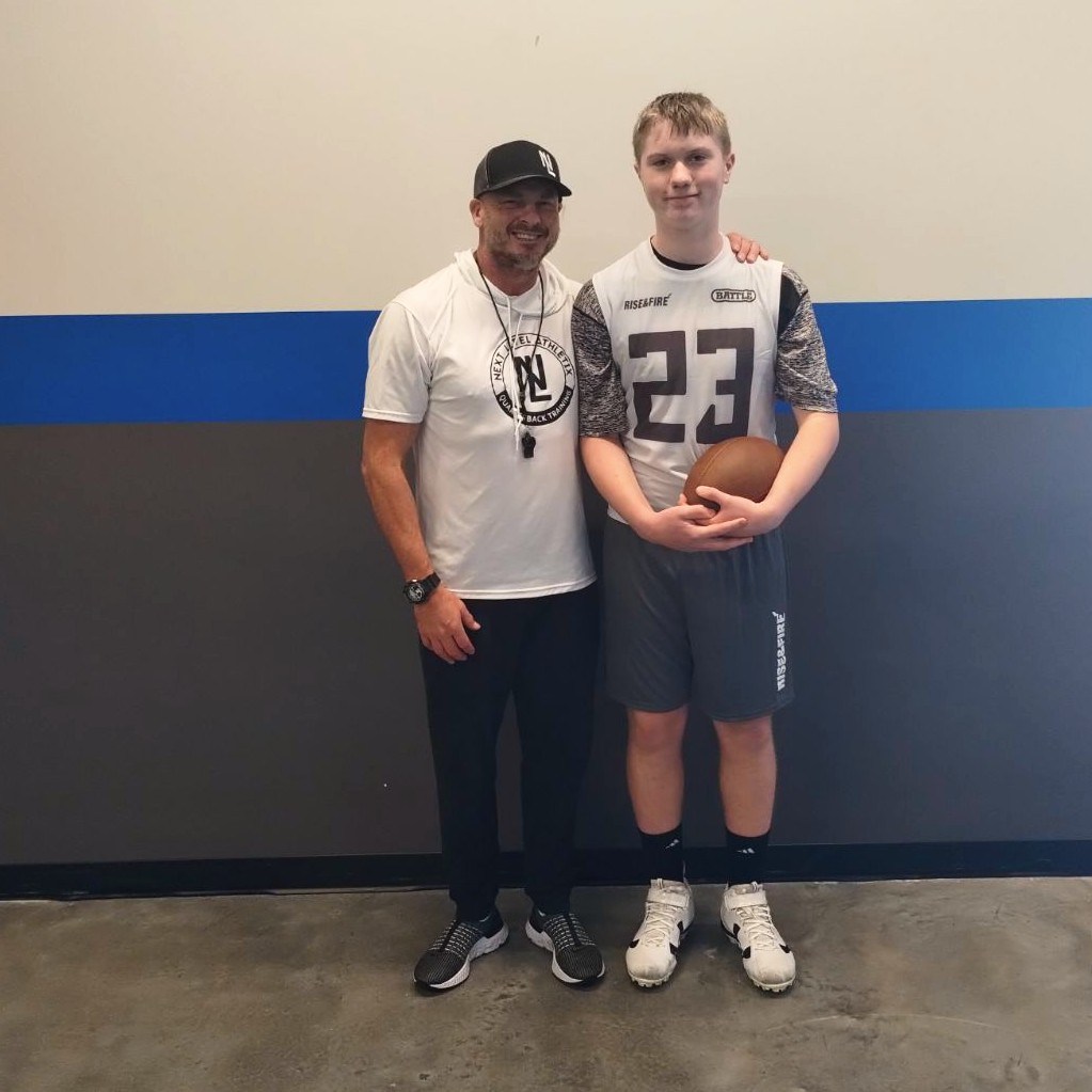 OlsenRyne's tweet photo. Got a lot of footwork drills in last Sunday at the Rise &amp; Fire camp in  Milwaukee  with @QBCoachHolc  @NxtLevelAtx  #dropback #QB https://t.co/t3CYzGiyi0