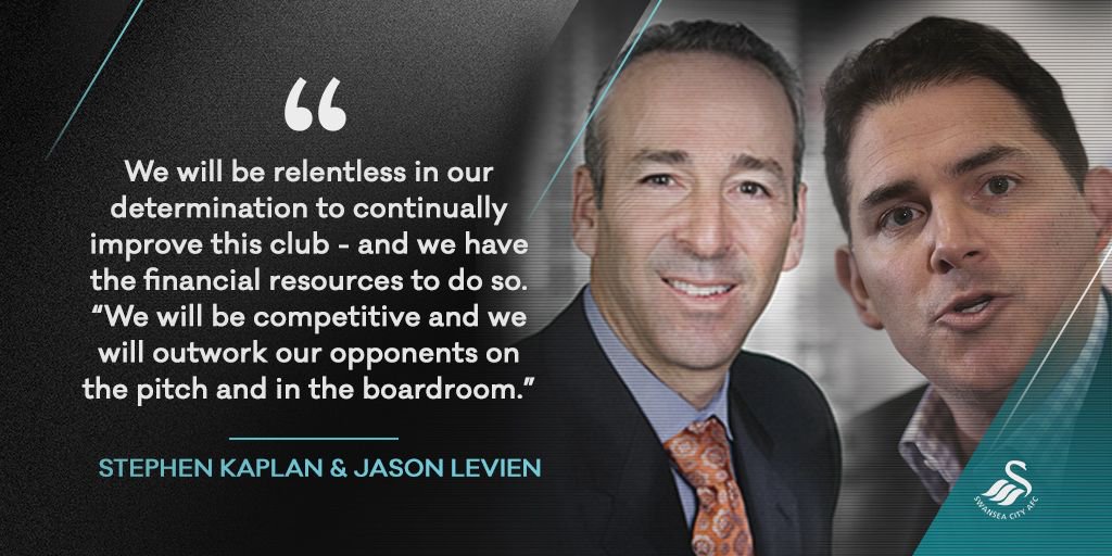 Swansea city's owners: A thread.

5th of June 2016. The takeover of the club is completed by Jason Levein and Steve Kaplan. For a deal totalling close to £100 million for a 68% controlling stake under interesting circumstances. Birthing the now infamous statement of intent.
