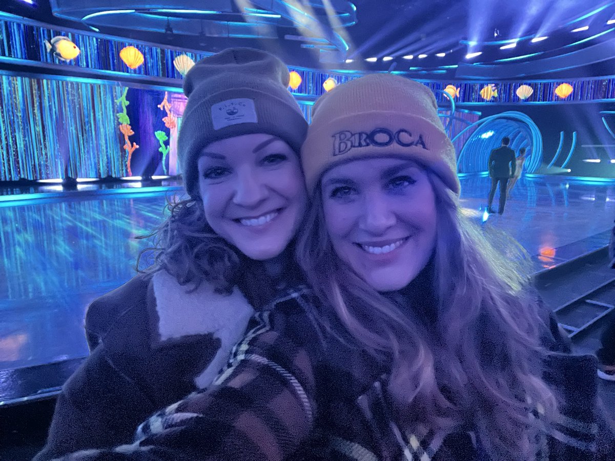christaharris_'s tweet photo. A little BTS of BTTF at #DancingOnIce -- 1st photo is me + one of my oldest + closest pals from Uni (she doesn't have Twitter!), WORLDS colliding in the best way. So proud of ALL of the team + of course @BenMJoyce @tavio_wright @simeon_beckett @DylanG_J who smashed it ♥️ https://t.co/gHBeNDO0mR