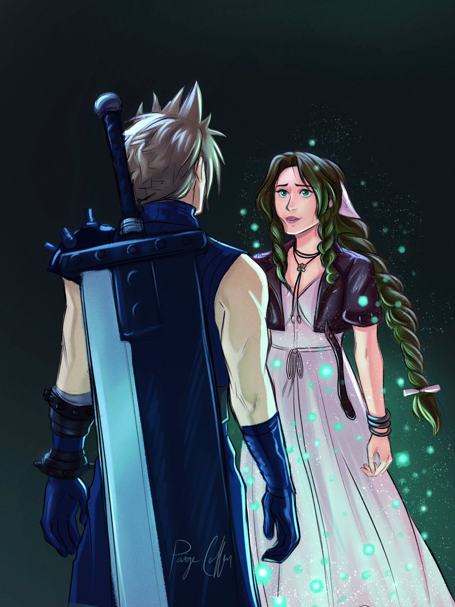 paigecoffer's tweet photo. Cloud and Aerith 💚 #ff7 #clerith https://t.co/Axq1pBus4J