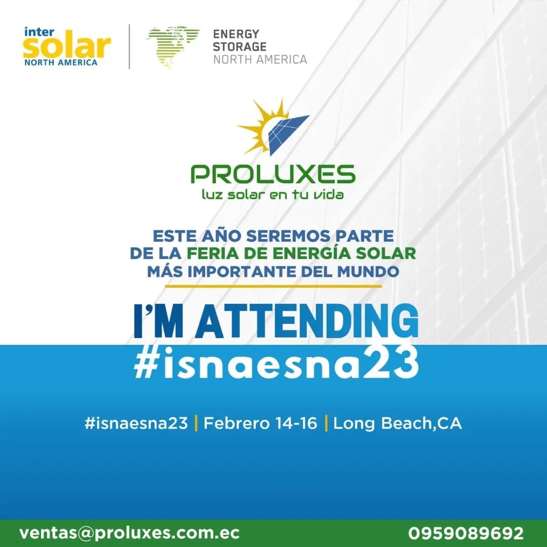 proluxes_ec's tweet photo. Nos vemos mañana en la feria solar más importante del mundo 😎 
.
.
.
#longbeach #isnaesna23 #intersolar #intersolarsouthamerica #Guayaquil #quito #URGENTE #panelesolares #energíasolar #iluminacion #domotica #proluxes https://t.co/LFw26AzyHk