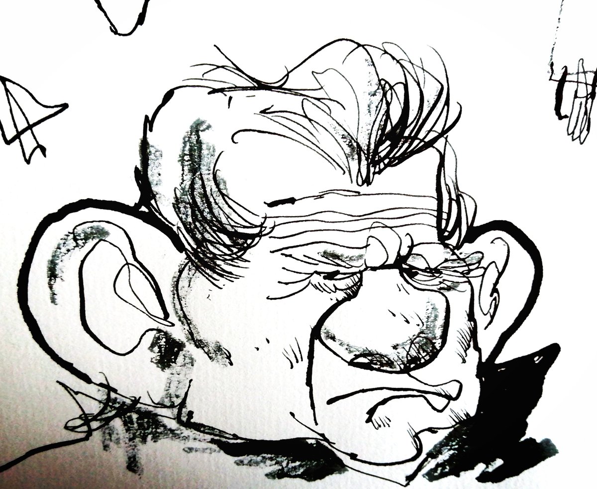 Bren Glesson sketchbook doodle..if you haven't seen the banshees of inisheran it's well worth a look, I loved it! 

 #INK #bansheesofinisherin  #caricature