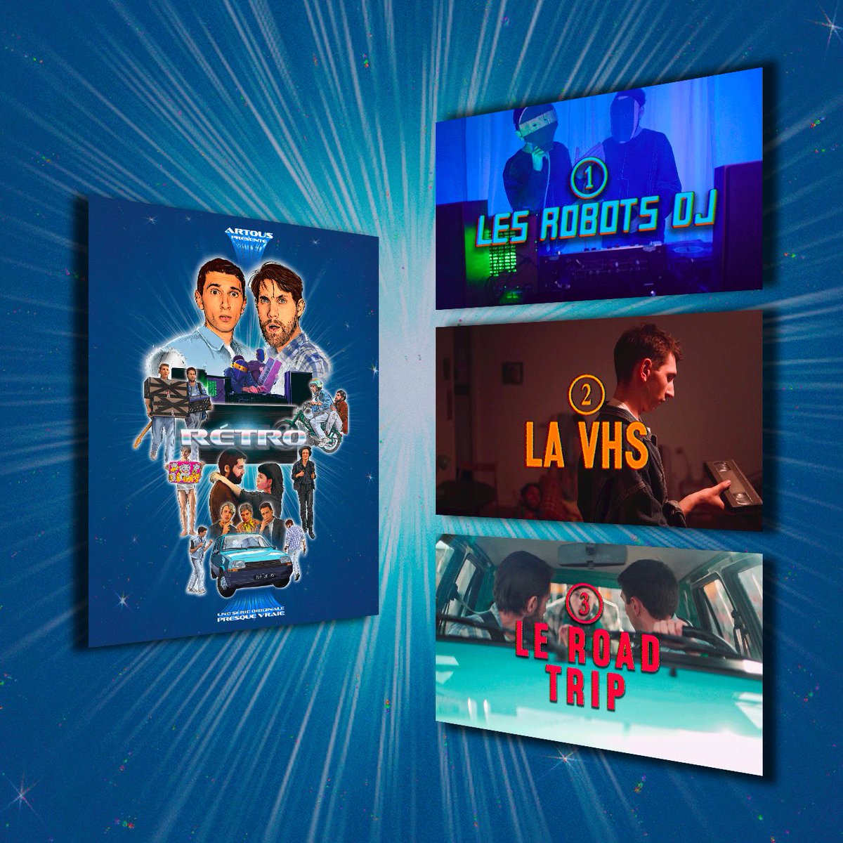 artoustv's tweet photo. Envie de découvrir une série originale, au cœur des années 90, croisant les chemins des Daft Punk, Benjamin Biolay, Quentin Dupieux, Céline Sciamma et Franck Dubosc ?
3 années de travail et une heure de fiction rien que pour vous, sur @YTCreateurs : https://t.co/2Iq1MK2NqY https://t.co/XMfFLixdKr