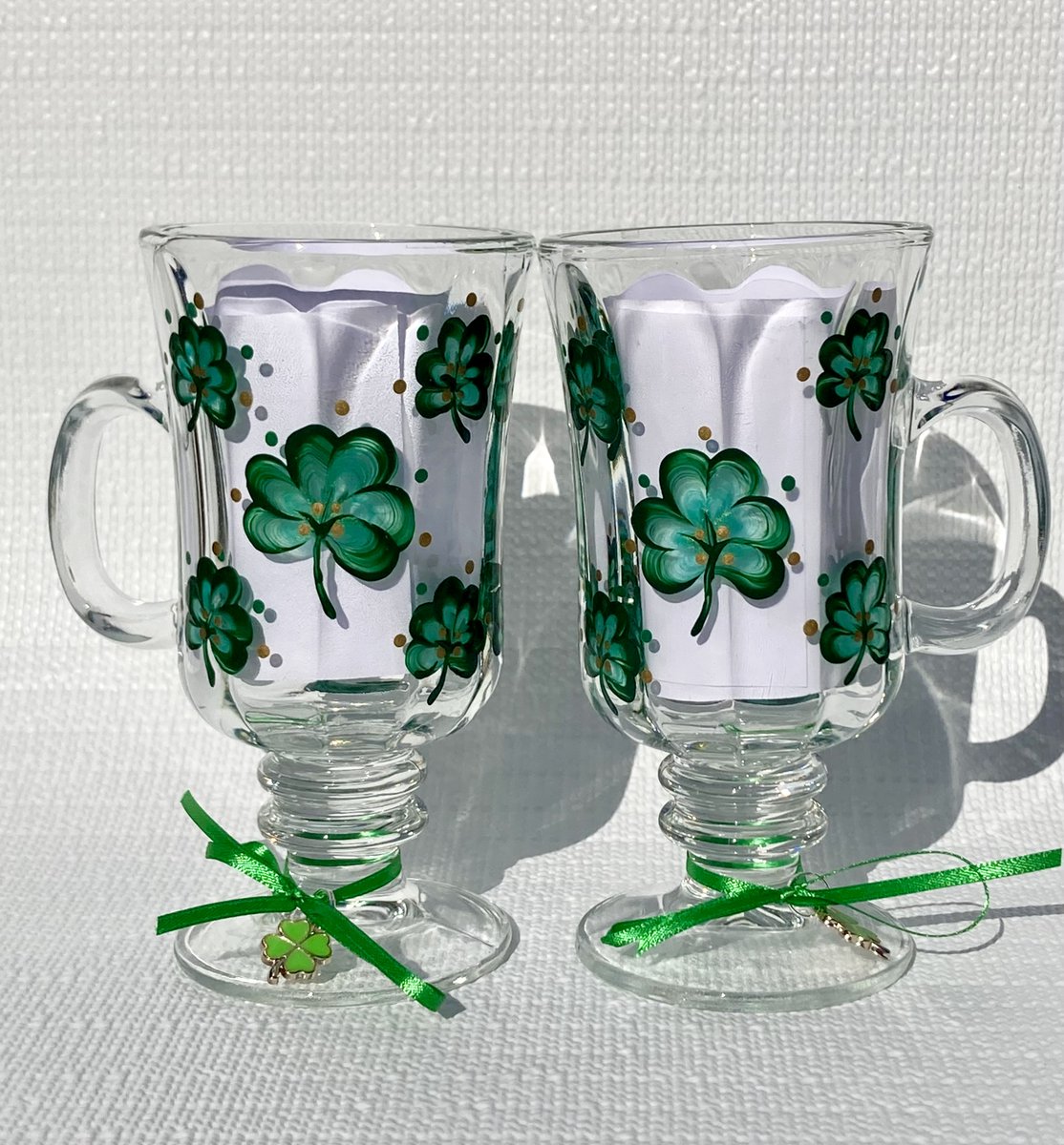 etsy.com/listing/140249… #shamrockglasses #irishcoffee #irishcoffeeglasses #SMILEtt23 #stpatricksday #irishgifts #marchbirthdaygift