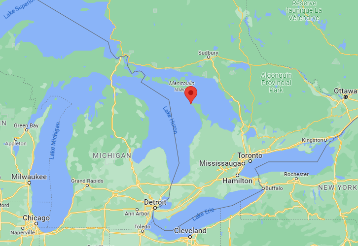 BNODesk's tweet photo. Canada closes airspace near Tobermory in Ontario, close to the U.S. border, due to "active air defense operation" https://t.co/e2kFKgyM34
