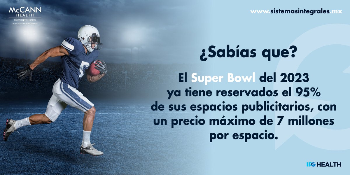 mccann_healthSI's tweet photo. La última edición del Super Bowl alcanzó una audiencia de 112,3 millones de espectadores, la más alta de las últimas cinco temporadas
#SuperBowl #NFL
#ActitudSI  #BoomSI #ProPharma https://t.co/prAYpQ4RhU