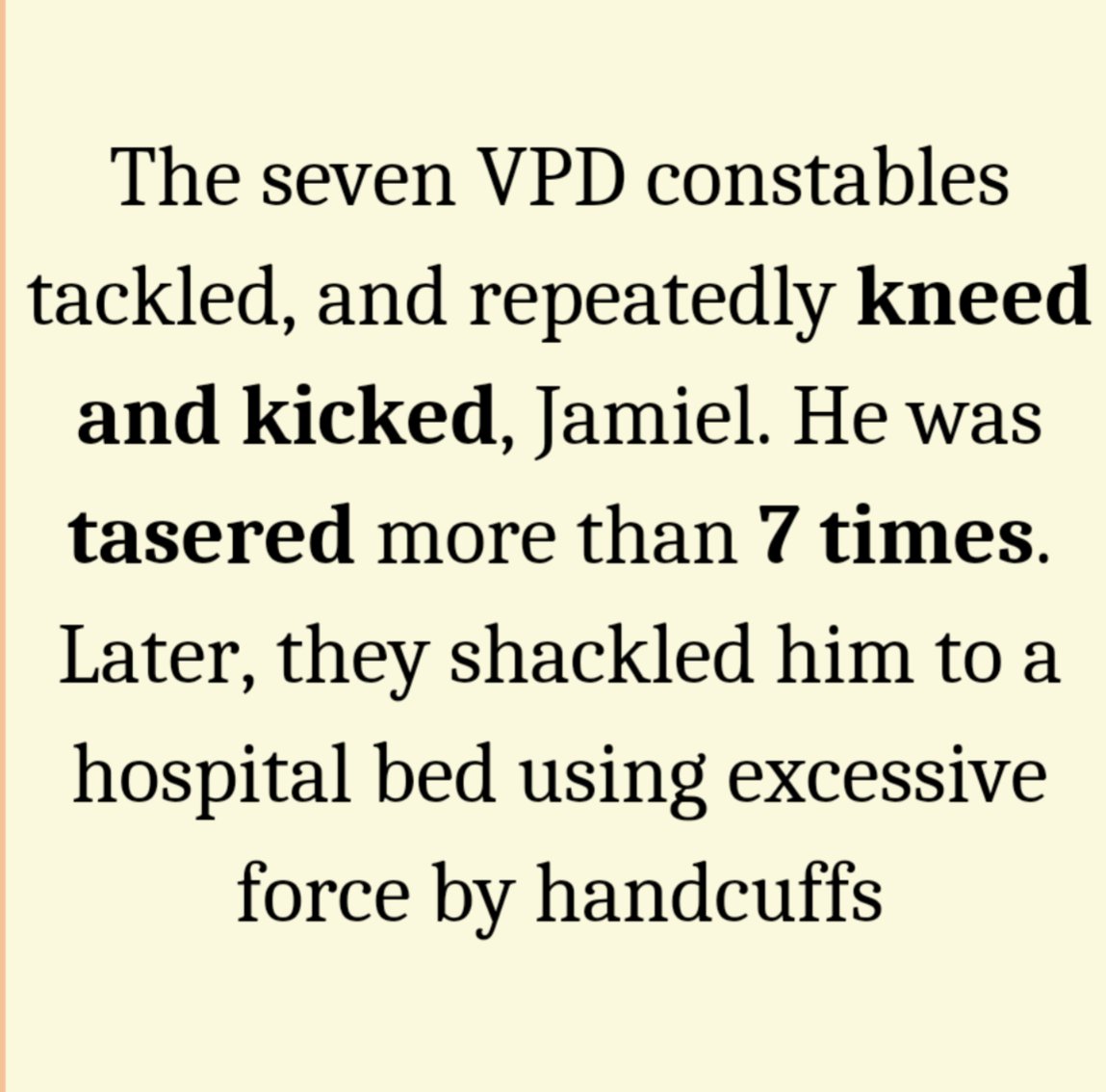 BLM_Van's tweet photo. Tomorrow Crown Council decides on 1  VPD cop's criminal trial for assault w/ a weapon on Jam during #BHM2018. 

6 VPD thugs who stomped him got off scot-free.

✊🏿For #BHM2023 demand #JusticeForJamiel and Black Futures!✊🏿

Mon Feb 13
9:30a
Rm 514
222 Main

https://t.co/6YLyjMEAnh https://t.co/ZPgk5To2Sh