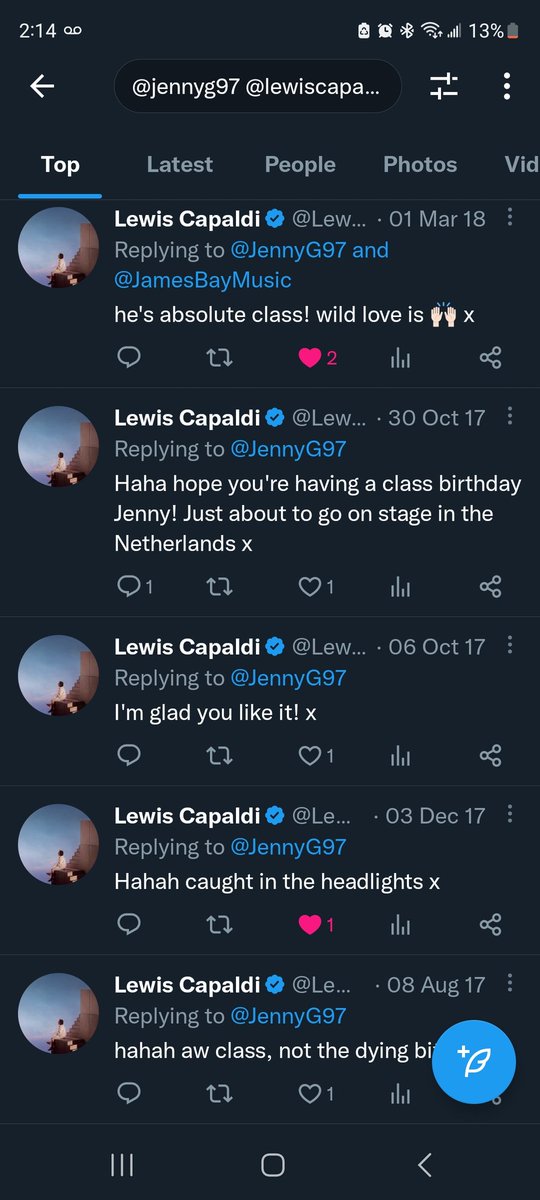 JennyG97's tweet photo. There was a time when Lewis Capaldi was small enough that we could tweet back and forth and now he's at award shows kissing Harry Styles. Amazing https://t.co/rpW1qF07tv