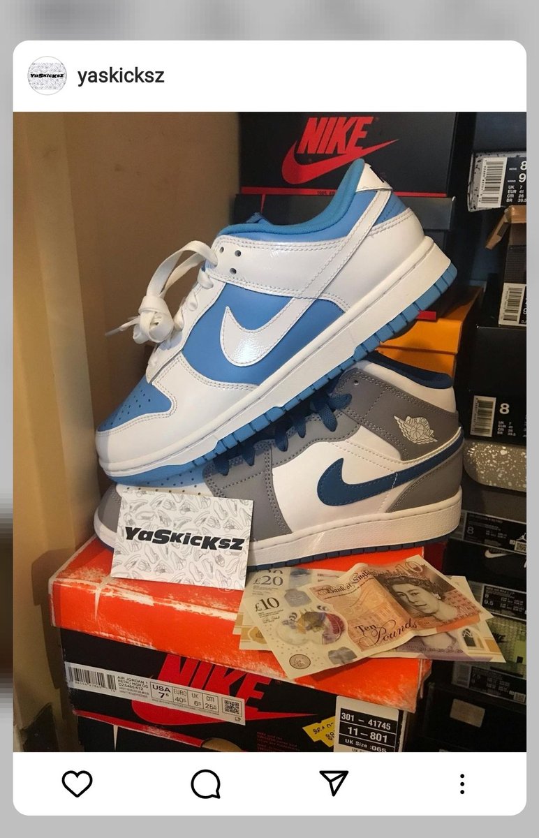 Yaskicksz's tweet photo. To celebrate the launch of my page I'll be doing a giveaway to either choose from the reverse dunk unc or the true blue mids gs. 
Tell a friend to tell a friend and spread the word🗣
#yourfavourite🔌 https://t.co/Vn6WKeJ0gt