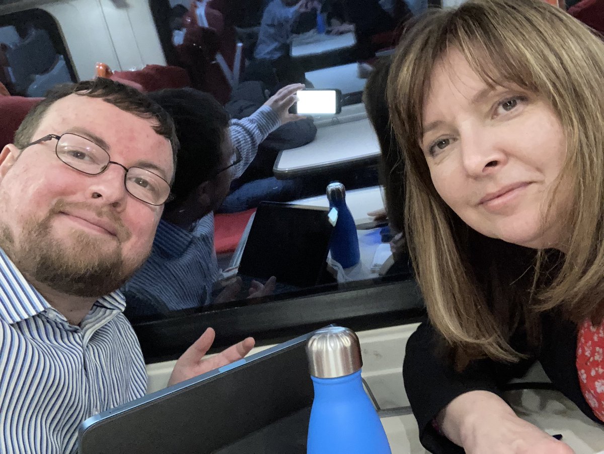 simon_jeal's tweet photo. On the train back from #Lablocal23, @AlisaIgoe & I straight back to work on @labour4bromley Group business! https://t.co/rYHXGyICPk