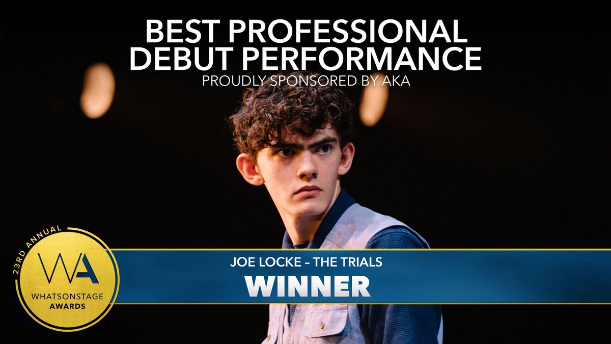 The WhatsOnStage Award for Best Professional Debut Performance goes to... Joe Locke for The Trials.

See all the latest #WOSAwards winners: bit.ly/3HQs9EP