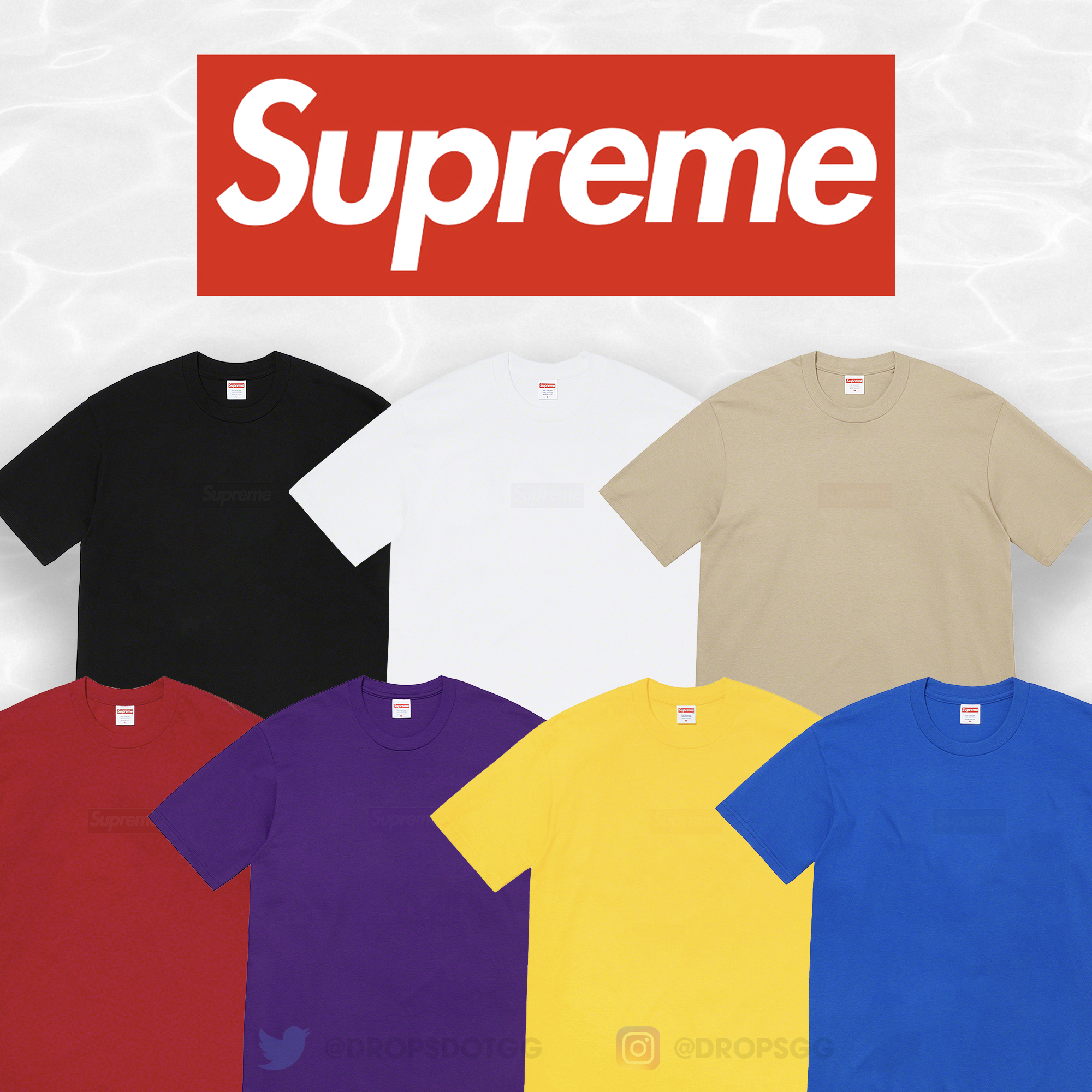 Supreme Drops on X: Supreme Tonal Box Logo Tee Colors 🎨 Here's the  expected colors for the Supreme Tonal Box Logo t-shirts to be releasing for  the Week 1 These are mockups