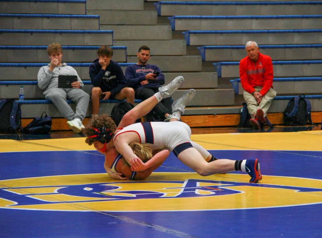 ESBN_BA's tweet photo. Congratulations to Cash Waymire ‘26 on winning his 50th wrestling match of the season! Cash is the first BA freshman, and fourth of all time, to break the 50 win mark. https://t.co/BEh57LDjEg