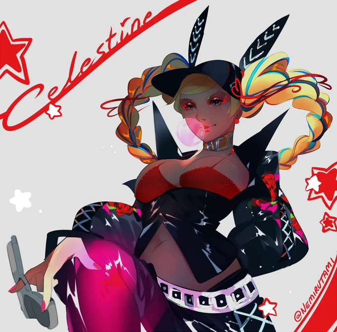 Ann Takamaki but dressed as other strong wamen 