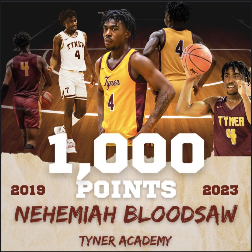 TynerRamily's tweet photo. Congrats Nehemiah Bloodsaw on reaching 1,000 career points. We wish you nothing but the best. #RAMILY https://t.co/VKBNN2k93V