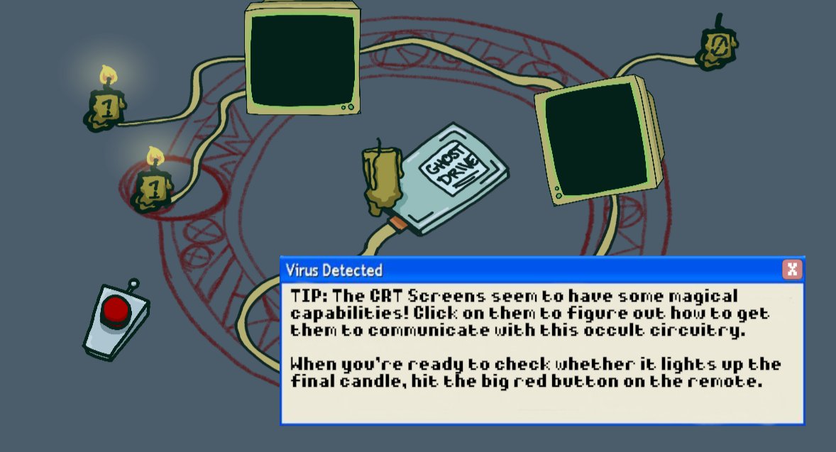 The XORcist explores the life of a newbie exorcist that's introduced to a new way of fighting demons and monsters, using facts and logic (literally). 

The game utilises a unique take on logic gate circuitry for its puzzles - try the game out here: hannah-ashna.itch.io/xorcist