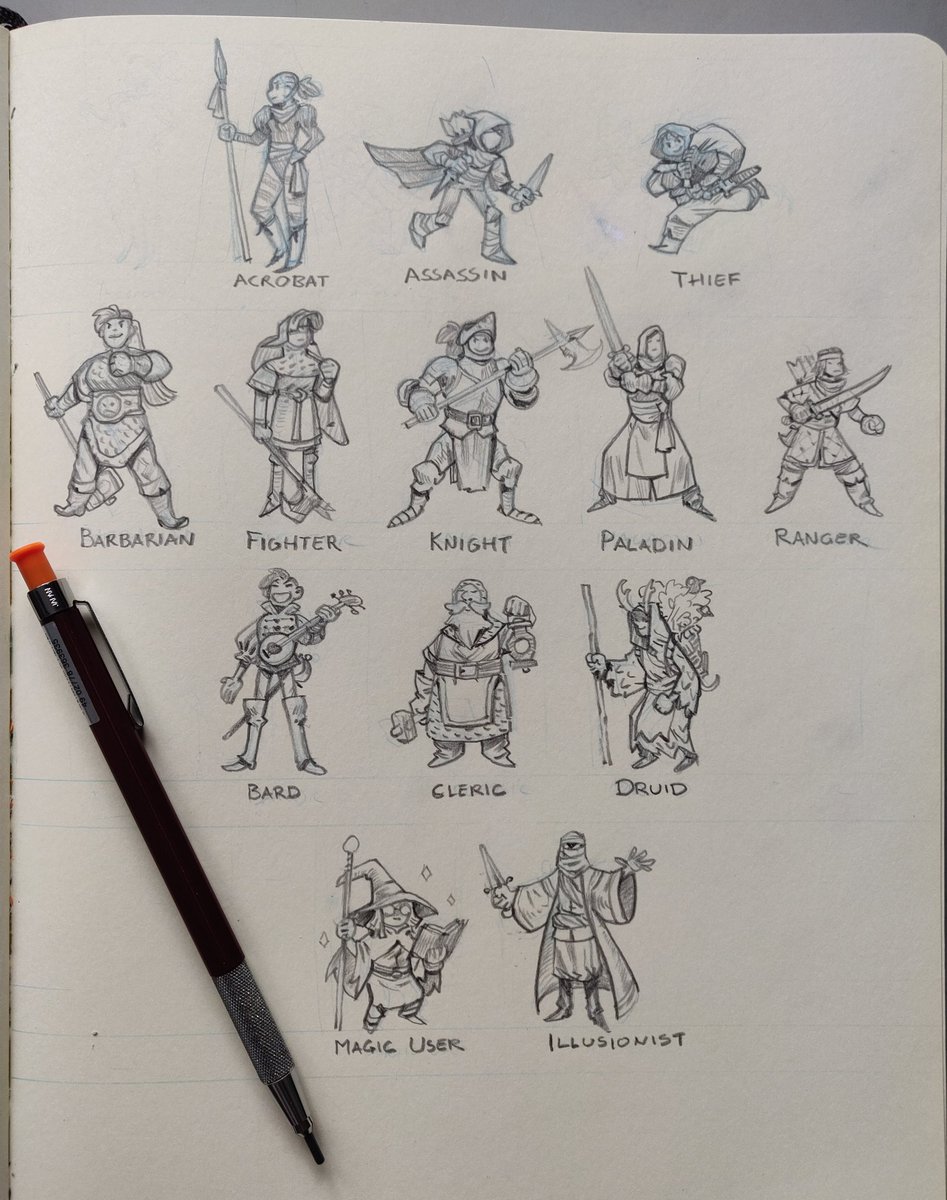 I fell in love with the Old School Essentials books and the classes available to the players. I'm also rediscovering the fun of sketching with a 2B pencil :D