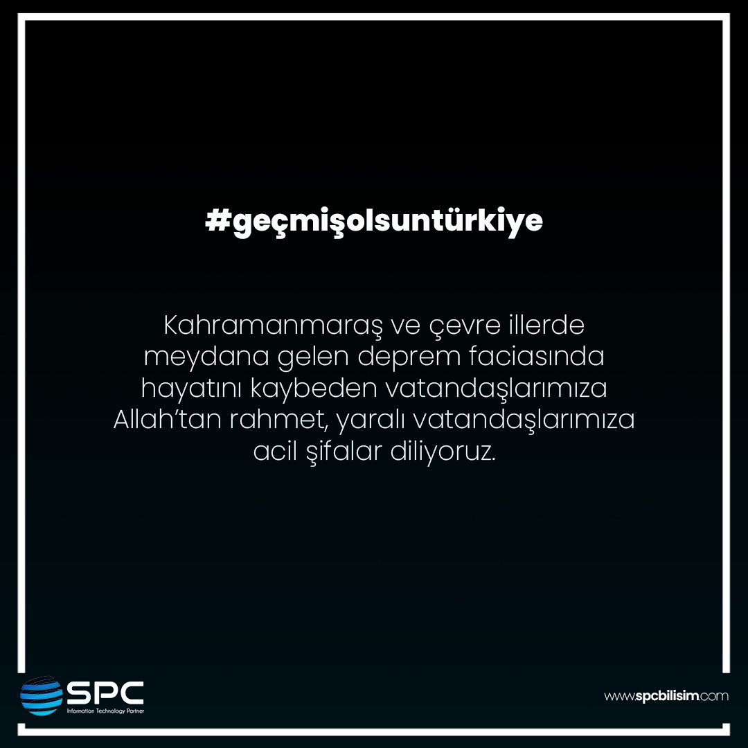 Geçmiş olsun Türkiyem.