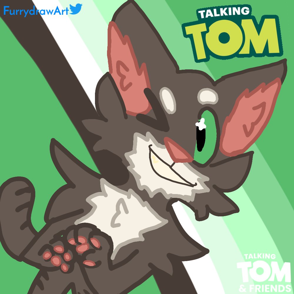 maftifloppa's tweet photo. Talking tom cat art. https://t.co/IyCPnz1n5M