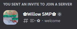 An invite to the official Willow SMP discord server, sent in DM's.
