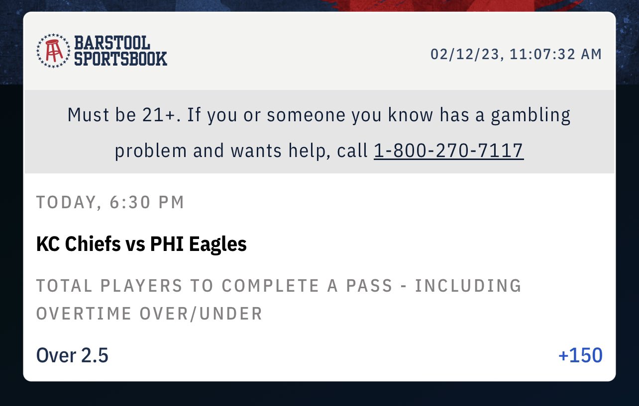 The Casual Fan on Twitter "BarstoolChief O2.5 completions by