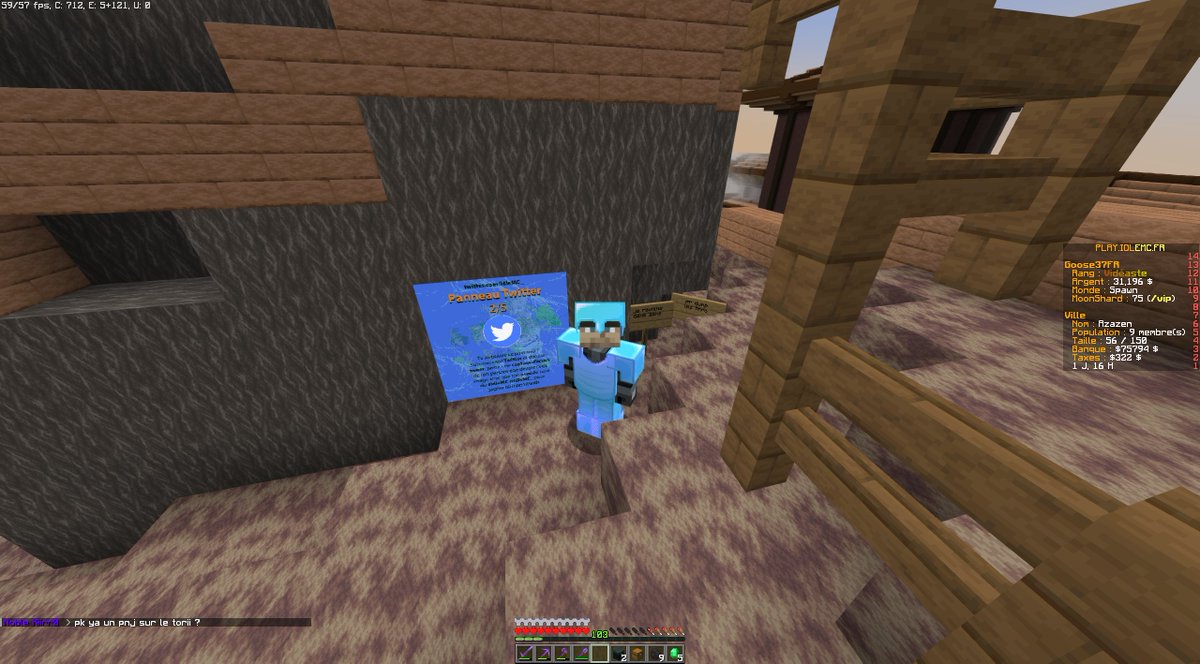 Goose37117's tweet photo. Hey @IdleMC_ 2 panneaux de trouver sur 5 Goose37FR est à la recherche ! #IdleMC_ https://t.co/NkQqKv4l94