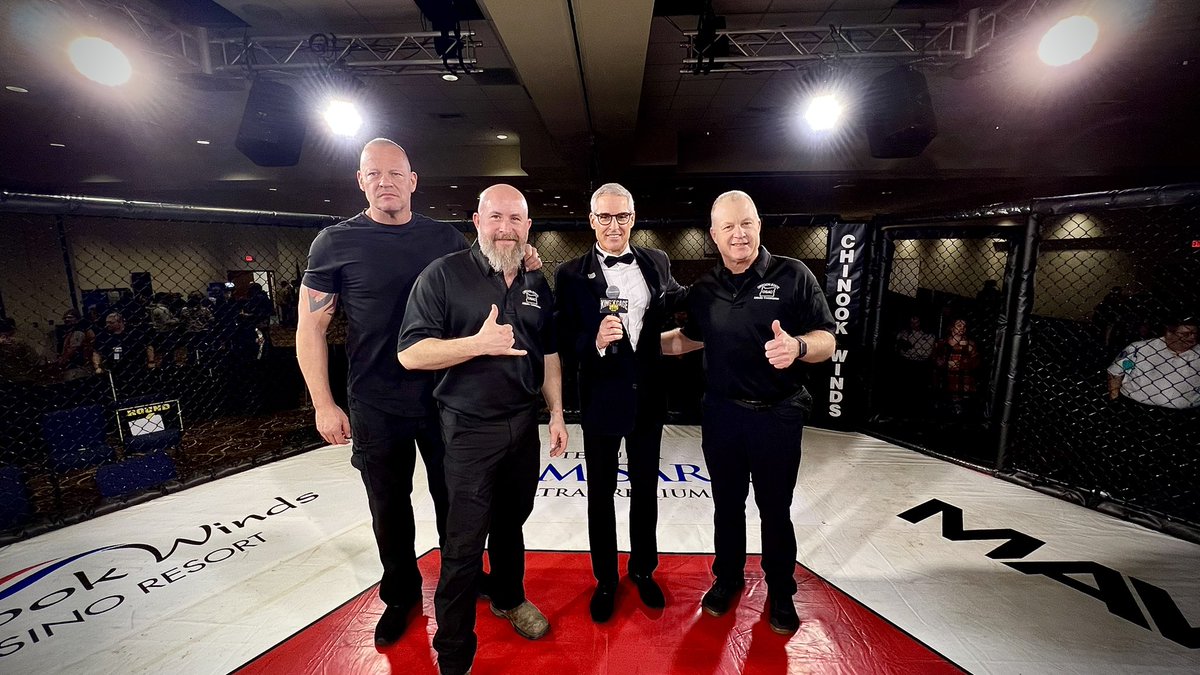Wrapping up another exciting night of #MMA in Oregon. As always, it was a pleasure working with Referees (from left to right) Shawn Gregory, Kelly Whitlock and Steve Newport. KOTC returns to <a href="/ChinookWinds/">Chinook Winds Casino</a> on Saturday, July 22. See YOU at the Fights!