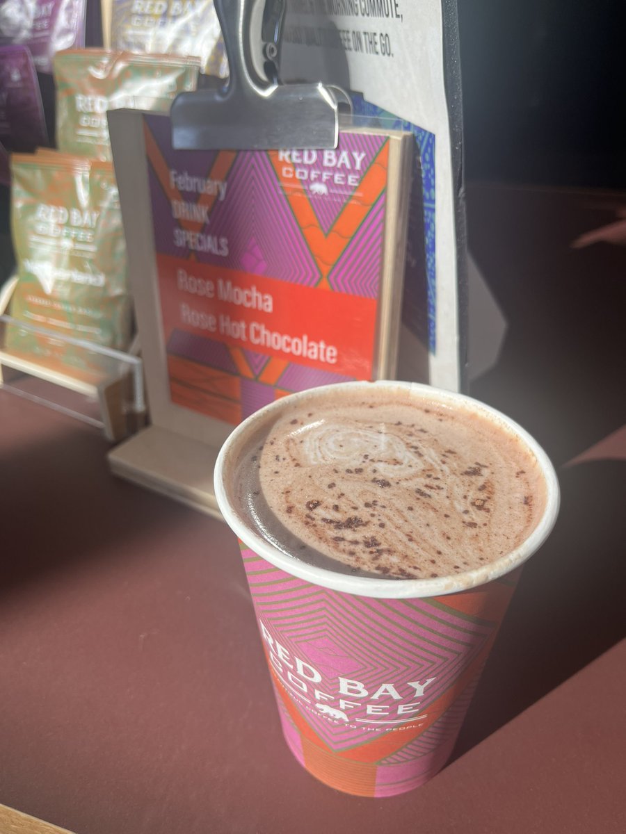 Sunday Morning Fueled by <a href="/redbaycoffee/">Red Bay Coffee</a> Rose Hot Chocolate Yum 😋