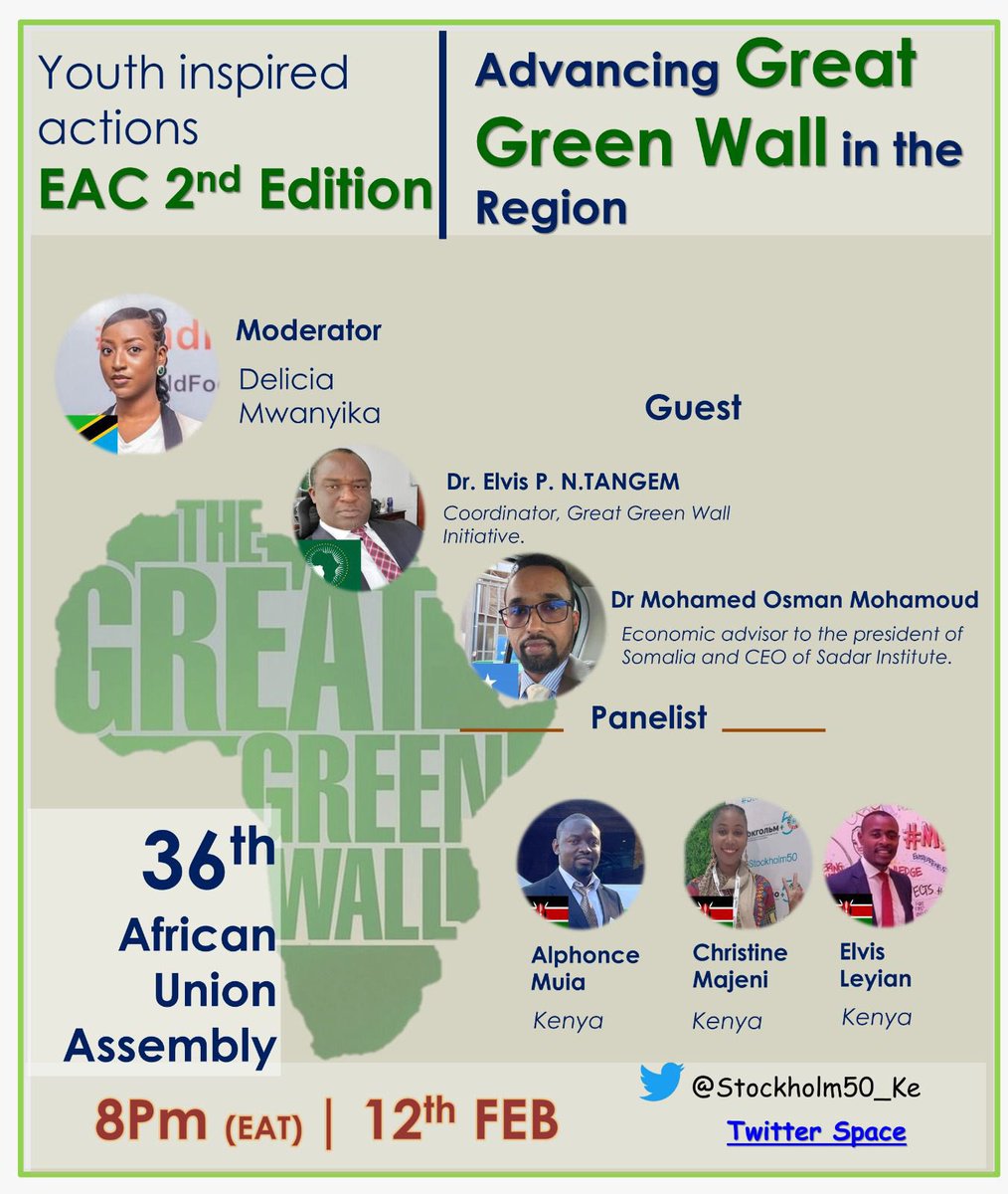 Honored to have Tanzania as a co-host through the EAC 2nd Edition Region Space. Africa Great Green Wall @AU_GGWSSI as well as @Stockholm50_Ke with the honorable experts at the @AfricanUnion level. @igadsecretariat @Environment_Ke @Eng_F_Ngeno @MohamedOsmanSom