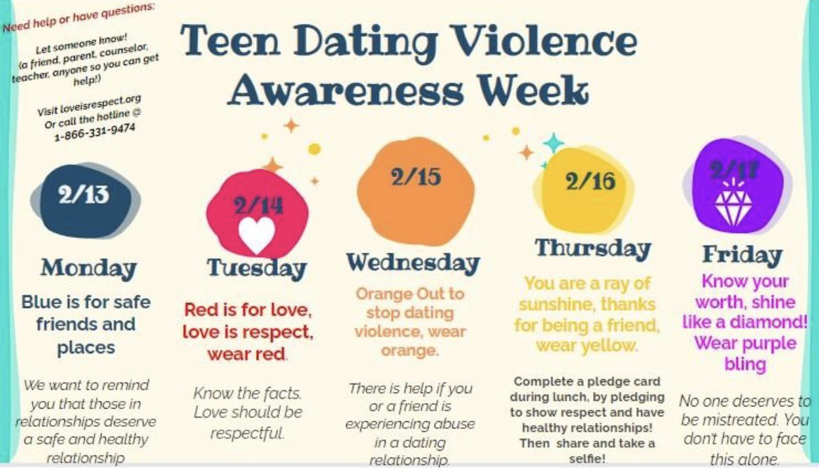AHS Student Council (@atascocitastuco) on Twitter photo Teen dating violence awareness week is this upcoming week! Show your support by dressing up! <a href="/HumbleISD/">Humble ISD</a> <a href="/HumbleISD_AHS/">The Atascocita HS</a> <a href="/CourtneyPMath/">Courtney Peterson</a> Teen dating violence awareness week is this upcoming week! Show your support by dressing up! <a href="/HumbleISD/">Humble ISD</a> <a href="/HumbleISD_AHS/">The Atascocita HS</a> <a href="/CourtneyPMath/">Courtney Peterson</a>