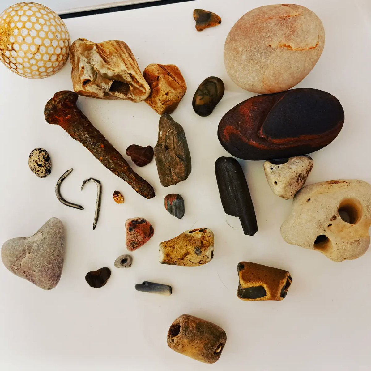 Treasure from beachcombing, day 2. Blast Beach Seaham #beachcombing #seaglass #seapottery