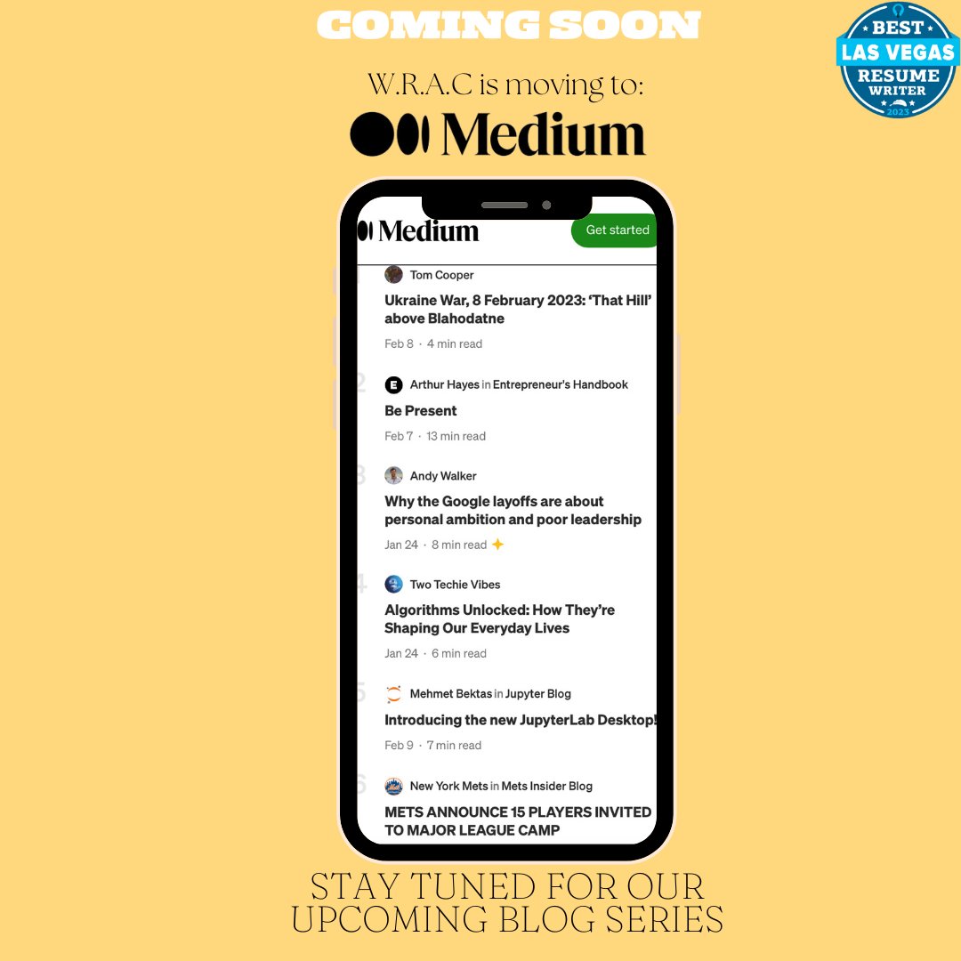 Wrights_Resumes's tweet image. Take the next step in obtaining the ideal career opportunity. #comingsoon #medium #mediumblog #blog #resume #interview