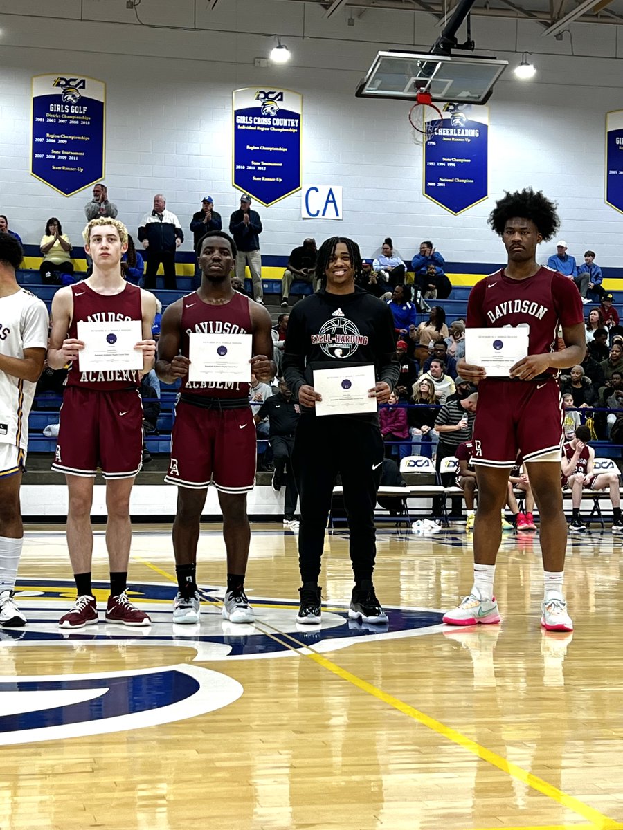 athletics_da's tweet photo. Congratulations to @joliecote6 @benzo2310 @Court_Simmons17 and @Jamison3523 for being selected to the All-District Basketball Team. 

@benzo2310 and @Jamison3523 were also selected to the All-Tournament Team!

@davidsonacademy @DABoysBB @DALadyBears https://t.co/lUJfi6BP0r