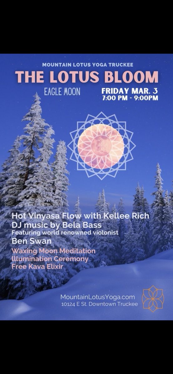 mtnlotusyoga's tweet image. Come BLOOM 🌸 with us! The Lotus Bloom is a monthly Vinyasa Flow Yoga Class at Mountain Lotus Yoga featuring local and regional DJs. Click the link in our bio to sign up!✨ #yogapractice #mountainlotusyoga #vinyasaflow #truckeeyoga #tahoeyoga