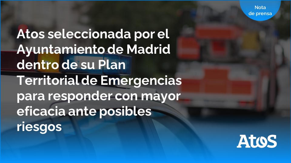 rlbermejo's tweet photo. Nos complace anunciar que hemos sido seleccionados por @MADRID para dar soporte a su nuevo #PEMAM. Atos ha desarrollado la Plataforma de Información y Comunicaciones que coordina los servicios y recursos de emergencia existentes.

Leer más👉 https://t.co/9RLiyHavIS https://t.co/Ybf6VyRUDL