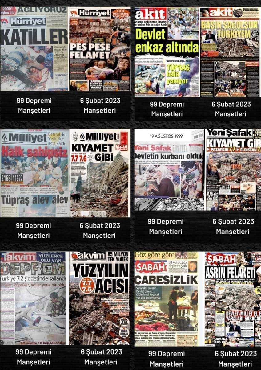 sacrumrr's tweet photo. 99 da devlet suçlu, 2023 de KADER suçlu. Medyayı nasıl ele geçirmişler görün..

Ece Üner  #okullaracilsin Selçuk Bayraktar Şeyma Hatay Havalimanı Depremin 7 #kahramanmaraş Uğur Dündar Devlet Bahçeli Turkcell Elazığ'a #AsrınFelaketi Kamerayı Fakur Aksoy https://t.co/GfTqY1SX04